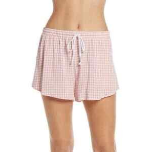 Make + Model Slumber Party Lounge Shorts Pink Spakle Gingham Size XXS NWT